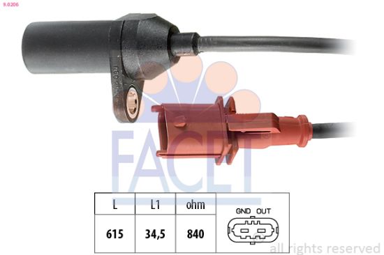 Obrázok Snímač impulzov kľukového hriadeľa FACET Made in Italy - OE Equivalent 90206