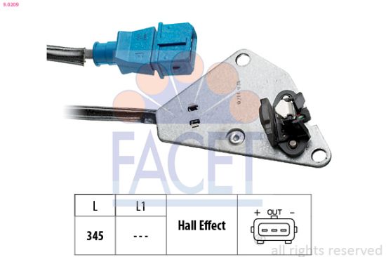Obrázok Snímač polohy vačkového hriadeľa FACET Made in Italy - OE Equivalent 90209