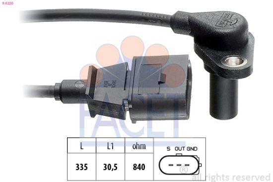 Obrázok Snímač otáčok, automatická prevodovka FACET Made in Italy - OE Equivalent 90220