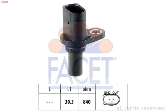 Obrázok Snímač otáčok, automatická prevodovka FACET Made in Italy - OE Equivalent 90221