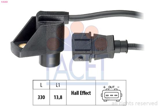 Obrázok Snímač polohy vačkového hriadeľa FACET Made in Italy - OE Equivalent 90243