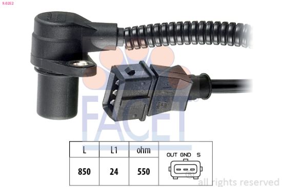 Obrázok Snímač impulzov kľukového hriadeľa FACET Made in Italy - OE Equivalent 90252