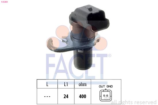 Obrázok Snímač impulzov kľukového hriadeľa FACET Made in Italy - OE Equivalent 90260