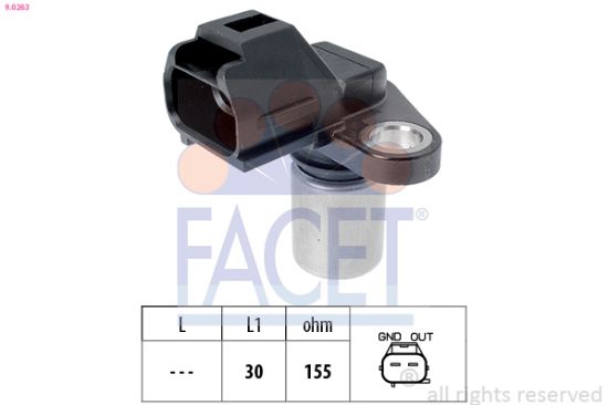 Obrázok Snímač impulzov kľukového hriadeľa FACET Made in Italy - OE Equivalent 90263