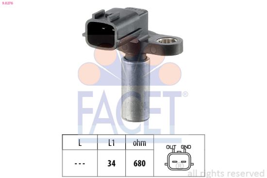 Obrázok Snímač impulzov kľukového hriadeľa FACET Made in Italy - OE Equivalent 90276