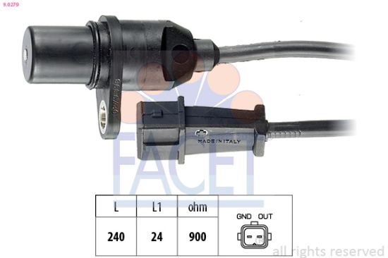 Obrázok Snímač impulzov kľukového hriadeľa FACET Made in Italy - OE Equivalent 90279