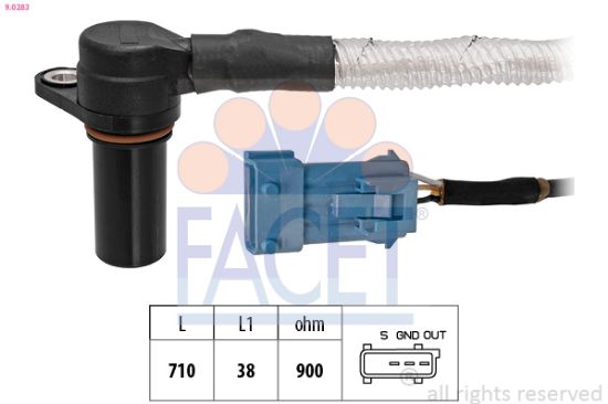 Obrázok Snímač impulzov kľukového hriadeľa FACET Made in Italy - OE Equivalent 90283
