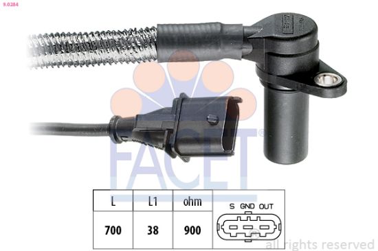 Obrázok Snímač impulzov kľukového hriadeľa FACET Made in Italy - OE Equivalent 90284