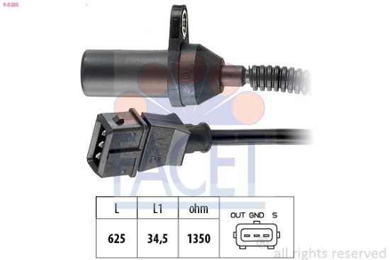 Obrázok Snímač impulzov kľukového hriadeľa FACET Made in Italy - OE Equivalent 90285