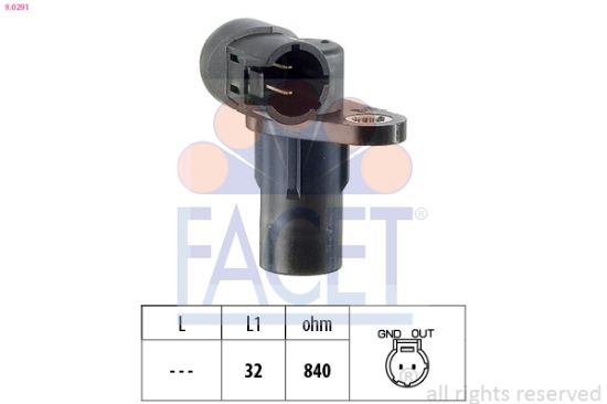 Obrázok Snímač impulzov kľukového hriadeľa FACET Made in Italy - OE Equivalent 90291