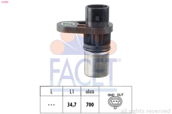 Obrázok Snímač impulzov kľukového hriadeľa FACET Made in Italy - OE Equivalent 90292