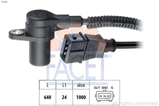 Obrázok Snímač impulzov kľukového hriadeľa FACET Made in Italy - OE Equivalent 90301