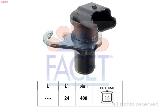 Obrázok Snímač impulzov kľukového hriadeľa FACET Made in Italy - OE Equivalent 90303