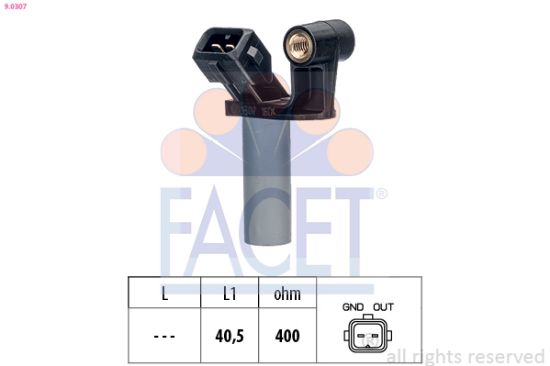 Obrázok Snímač impulzov kľukového hriadeľa FACET Made in Italy - OE Equivalent 90307