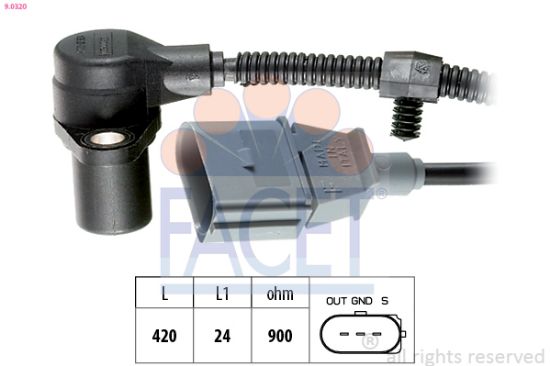 Obrázok Snímač impulzov kľukového hriadeľa FACET Made in Italy - OE Equivalent 90320