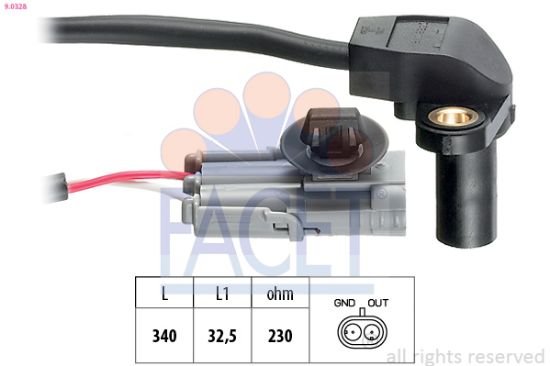 Obrázok Snímač impulzov kľukového hriadeľa FACET Made in Italy - OE Equivalent 90328