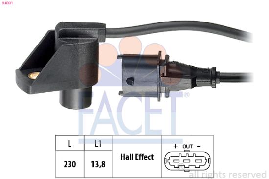 Obrázok Snímač polohy vačkového hriadeľa FACET Made in Italy - OE Equivalent 90331