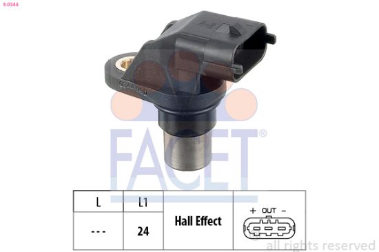 Obrázok Snímač impulzov kľukového hriadeľa FACET Made in Italy - OE Equivalent 90344