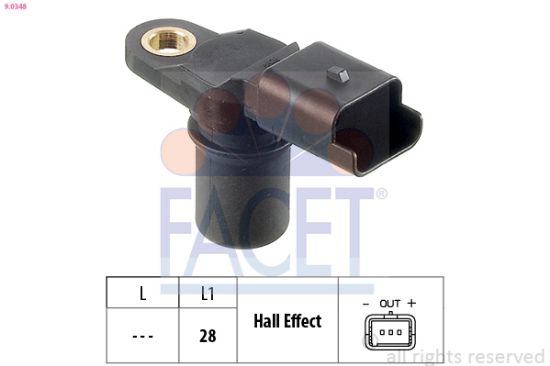 Obrázok Snímač polohy vačkového hriadeľa FACET Made in Italy - OE Equivalent 90348