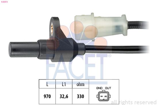 Obrázok Snímač impulzov kľukového hriadeľa FACET Made in Italy - OE Equivalent 90373