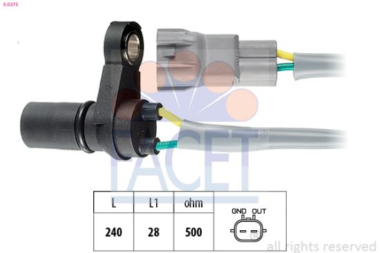 Obrázok Snímač otáčok, automatická prevodovka FACET Made in Italy - OE Equivalent 90375