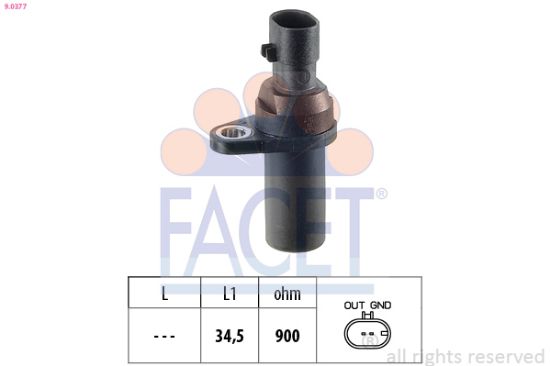 Obrázok Snímač impulzov kľukového hriadeľa FACET Made in Italy - OE Equivalent 90377