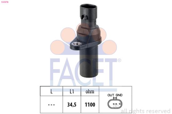 Obrázok Snímač impulzov kľukového hriadeľa FACET Made in Italy - OE Equivalent 90378