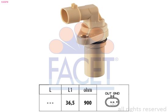 Obrázok Snímač impulzov kľukového hriadeľa FACET Made in Italy - OE Equivalent 90379