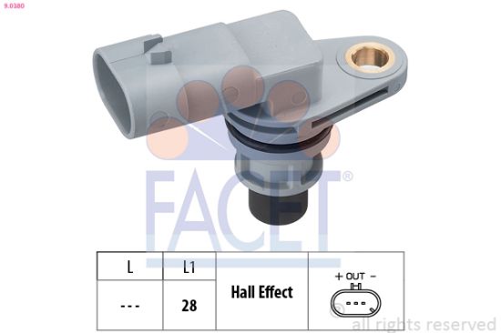 Obrázok Snímač impulzov kľukového hriadeľa FACET Made in Italy - OE Equivalent 90380