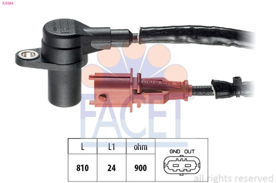 Obrázok Snímač impulzov kľukového hriadeľa FACET Made in Italy - OE Equivalent 90384