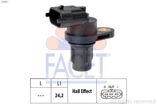 Obrázok Snímač polohy vačkového hriadeľa FACET Made in Italy - OE Equivalent 90387