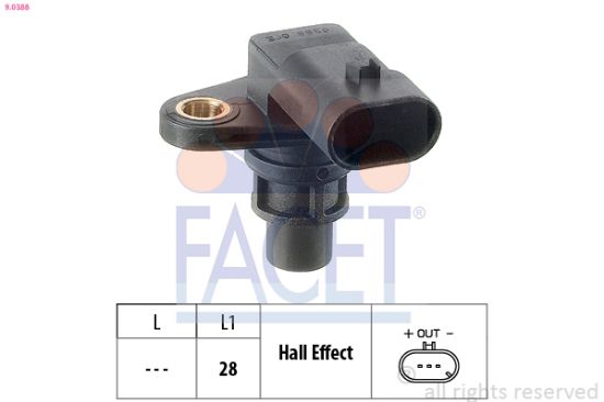 Obrázok Snímač polohy vačkového hriadeľa FACET Made in Italy - OE Equivalent 90388