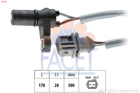Obrázok Snímač otáčok, automatická prevodovka FACET Made in Italy - OE Equivalent 90392