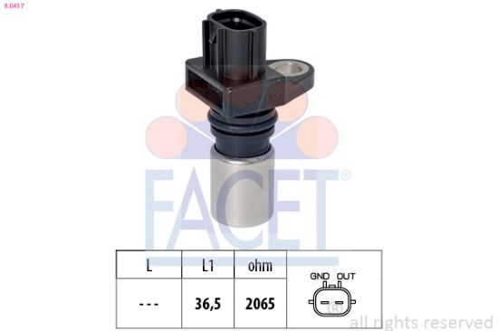 Obrázok Snímač impulzov kľukového hriadeľa FACET Made in Italy - OE Equivalent 90417