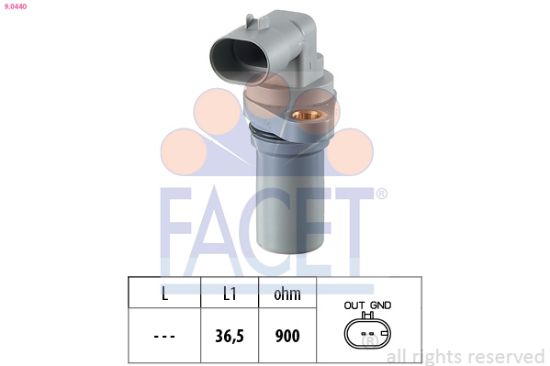 Obrázok Snímač impulzov kľukového hriadeľa FACET Made in Italy - OE Equivalent 90440