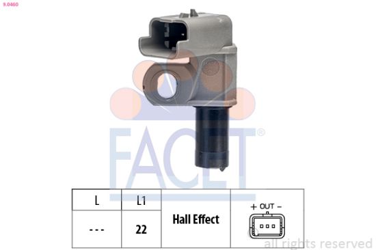 Obrázok Snímač polohy vačkového hriadeľa FACET Made in Italy - OE Equivalent 90460