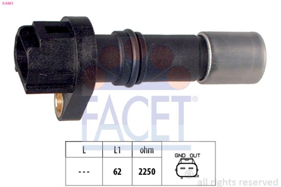 Obrázok Snímač impulzov kľukového hriadeľa FACET Made in Italy - OE Equivalent 90461