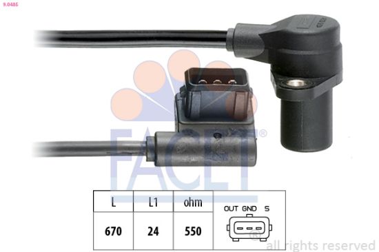 Obrázok Snímač impulzov kľukového hriadeľa FACET Made in Italy - OE Equivalent 90485