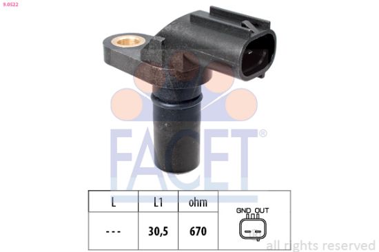 Obrázok Snímač impulzov kľukového hriadeľa FACET Made in Italy - OE Equivalent 90522