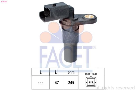 Obrázok Snímač impulzov kľukového hriadeľa FACET Made in Italy - OE Equivalent 90536