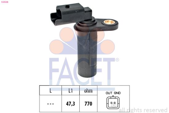 Obrázok Snímač impulzov kľukového hriadeľa FACET Made in Italy - OE Equivalent 90538