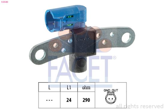 Obrázok Snímač impulzov kľukového hriadeľa FACET Made in Italy - OE Equivalent 90540