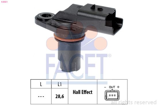 Obrázok Snímač polohy vačkového hriadeľa FACET Made in Italy - OE Equivalent 90551