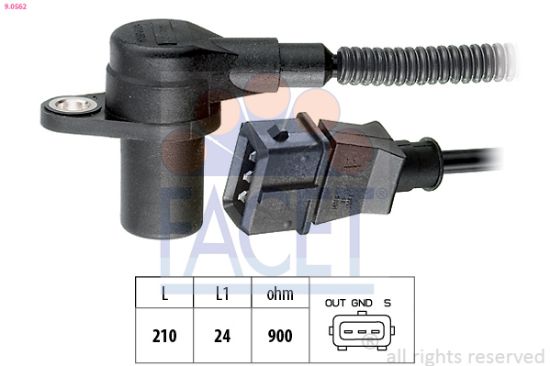 Obrázok Snímač impulzov kľukového hriadeľa FACET Made in Italy - OE Equivalent 90562