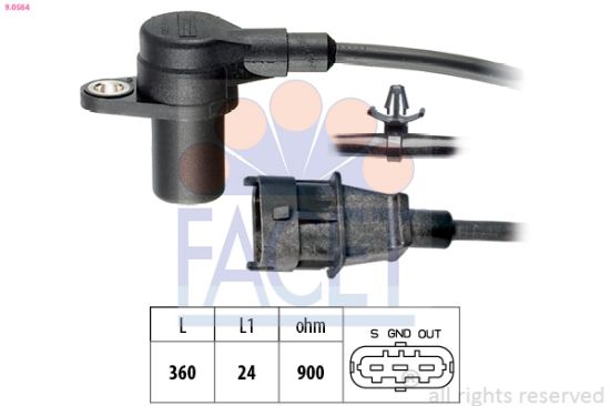 Obrázok Snímač impulzov kľukového hriadeľa FACET Made in Italy - OE Equivalent 90564