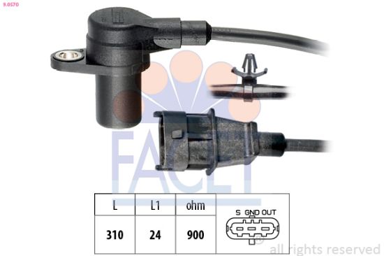 Obrázok Snímač impulzov kľukového hriadeľa FACET Made in Italy - OE Equivalent 90570