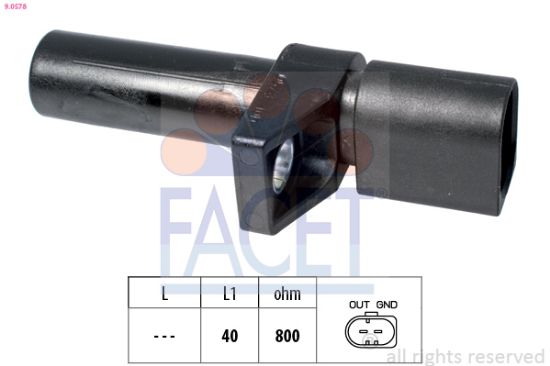 Obrázok Snímač impulzov kľukového hriadeľa FACET Made in Italy - OE Equivalent 90578