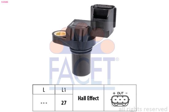 Obrázok Snímač impulzov kľukového hriadeľa FACET Made in Italy - OE Equivalent 90585