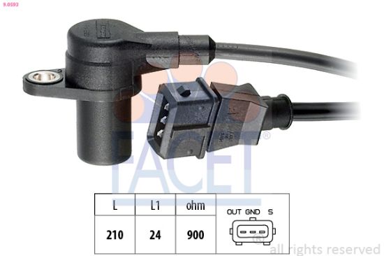 Obrázok Snímač impulzov kľukového hriadeľa FACET Made in Italy - OE Equivalent 90593