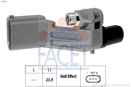 Obrázok Snímač impulzov kľukového hriadeľa FACET Made in Italy - OE Equivalent 90598